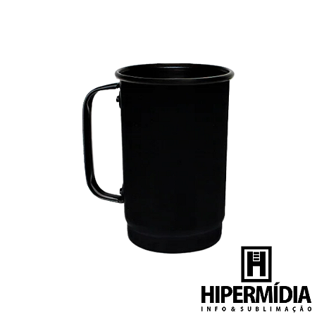 Caneca Alumínio Preta 500ml
