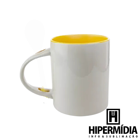 Caneca Reta S/ Colher Amarela