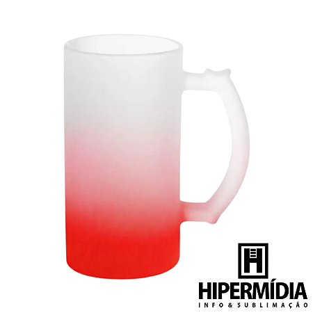 Caneca Chopp 475ml Jateada/Vermelha Deko