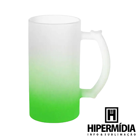 Caneca Chopp 475ml Jateada/Verde Deko