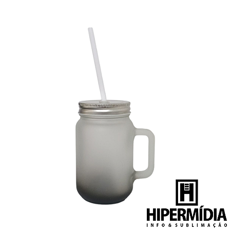 Caneca Mason Jateada/Preta - 430ml