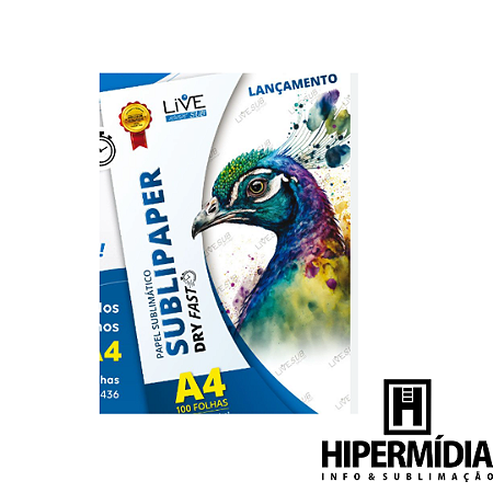 Papel Sublimático DryFast A4 100 Folhas Livesub