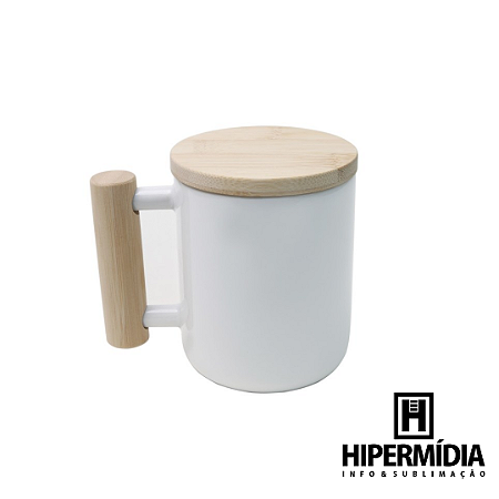 Caneca Por Bra Wood Alça/Tampa Bambu