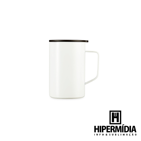Caneca Inox 350ML Branca Tampa Plástica 18870