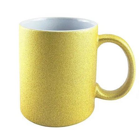 Caneca Glitter Dourada p/ Sublimação