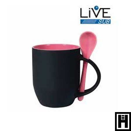Caneca c/ Colher Magica Rosa