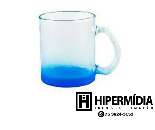 Caneca Chopp Vidro Cristal Azul - 325ml