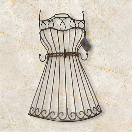 Manequim de ferro "ouro velho" de parede com ganchos
