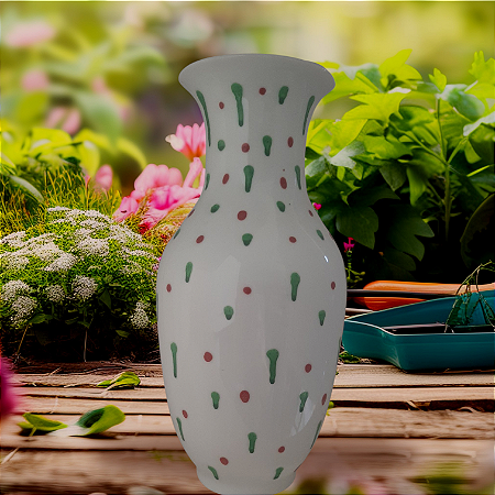 Vaso de porcelana com "pingos"