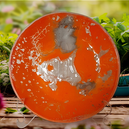 Prato de vidro laranja