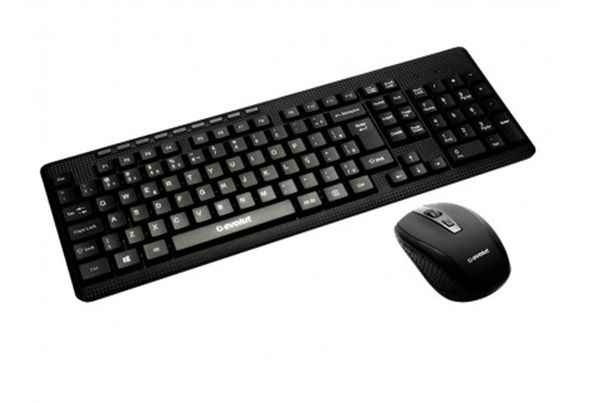 KIT TECLADO MOUSE WIRELESS MARCA EVOLUT OFFICE MODELO EO-502