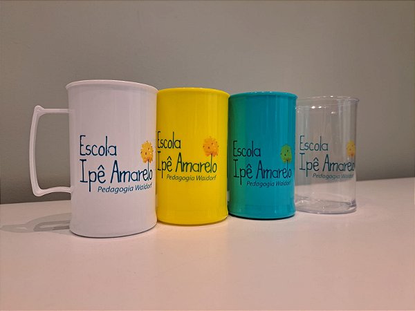 Caneca Plastica Personalizada Ipe Amarelo, 300ml