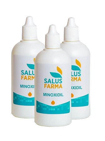 rosto, cabelos, Kit Minoxidil 5% com 3 frascos de 100mL - Salus Farma |  Farmacia de Manipulação - Farmacia Online