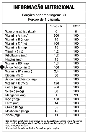 Vitafull - Polivitamínico A - Z - 60 cápsulas