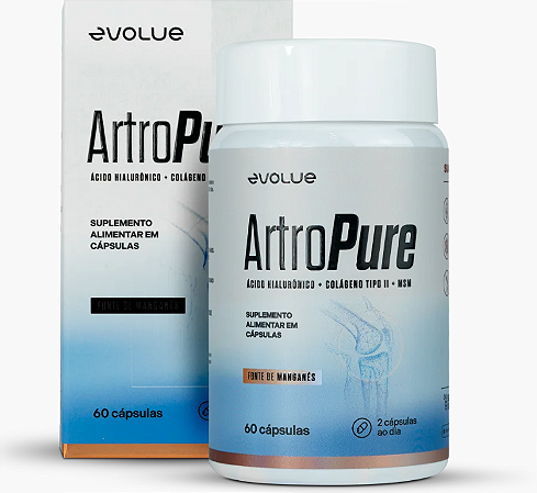 Artro Pure Evolue 60 Cápsulas: Saúde das Articulações e Ossos com Ácido Hialurônico, Colágeno Tipo II e MSM