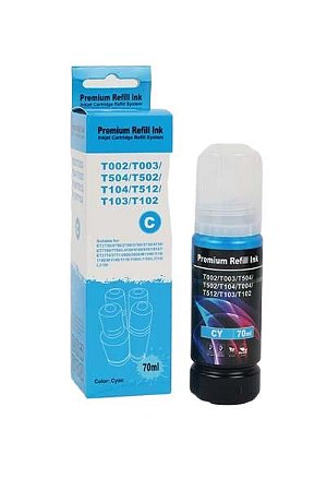 TINTA CYAN MARCA LOTUS T504 544 EPSON 70ML (CORANTE) COMPATÍVEL