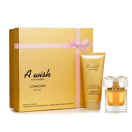 Kit A Wish EDP Feminino Lonkoom - Perfume 100ml + Creme Hidratante 150ml