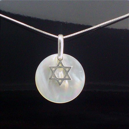 Pingente Estrela de Davi Madrepérola