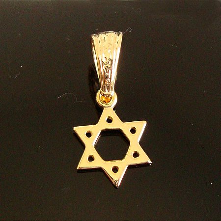 Pingente Estrela de David - Banho de Ouro