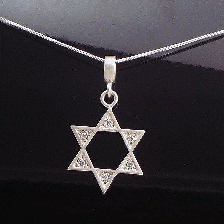 Pingente Estrela de David Pontos de Luz