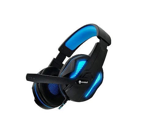 Headset Headphone Azul Gamer Evolut Thoth Eg305 BL com Adaptador P3