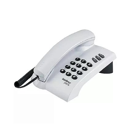 Telefone de Mesa Pleno Com Fio Branco Sem Chave 3 volumes Funções Flash Intelbras