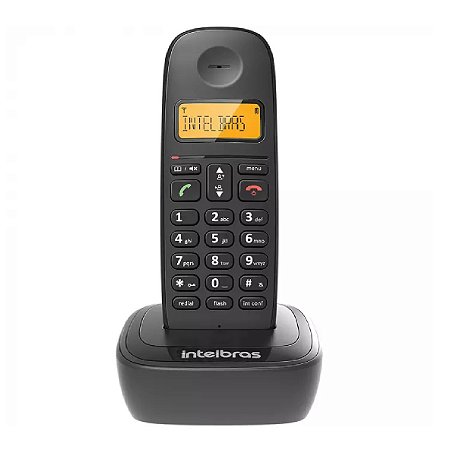 Telefone Sem Fio Com ID TS2510 ID Preto 4122510 Identificação de Chamadas Display Luminoso Alarme Intelbras