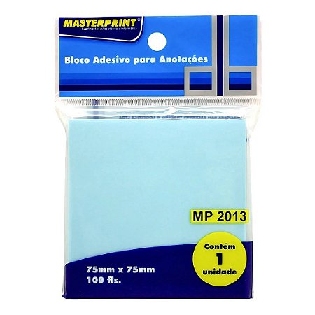 Blocos Adesivo Azul Mp2013 - Masterprint 100 ou 1200 unidades