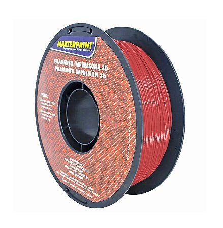 Filamento de Impressora 3D PETG Vermelho 1.75mm 1KG Resistente Puro e Alta Durabilidade Masterprint