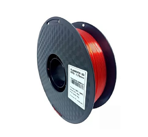 Filamento de Impressora 3D PETG Vermelho Translucido 1.75mm 1KG Resistente Puro e Alta Durabilidade Masterprint
