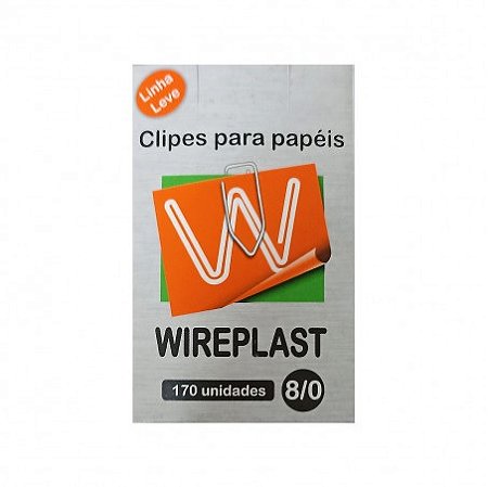Clips Galvanizado nº 8/0 - WirePlast caixa com 170 unidades Linha Leve