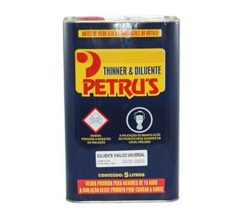 Solvente Universal Vinilíco Lata 5 Litros ou Caixa com 4 Unidades Petrus Para Serigrafia
