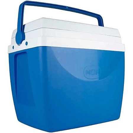 Caixa Termica Mor 34 Litros Azul 25108161 com Isolamento Térmico e Trava de Segurança