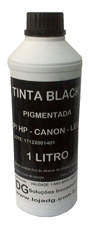 Tinta Universal Para Cartuchos Jato de Tinta  Bulk Ink Linha Hp Canon Lexmark Black Pigmentada