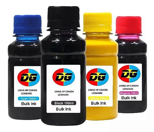 Kit Tinta Para Bulk Ink Jato de Tinta Hp Canon Lexmark 100 ml Corante