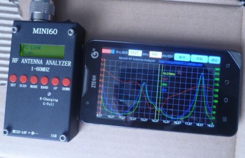 MINI 60 Analizador de Antenas HF 1-60Mhz c/ Bluetooth, Gerador de Spectrun para Android Muito Completo. Poucas Unidades. Compre já !