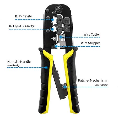 Alicate Climpador RJ45 Cabo de Rede
