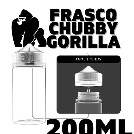 Frasco PET Gorilla 200ml | Clear - 1Un