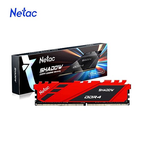 Netac Shadow 8GB DDR4 3200 Mhz, CL16, Vermelha (NSDRU1BD4083200LN8SP)