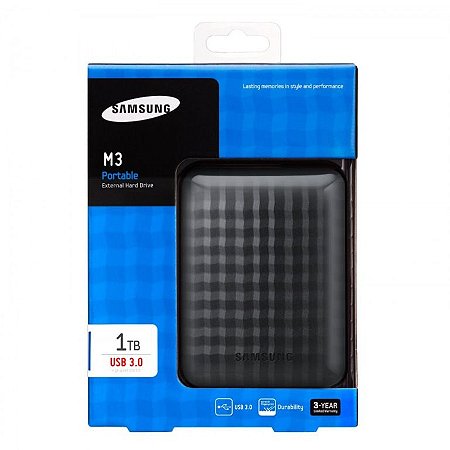 HD Externo Samsung M3 Portable 1TB USB 3.0 Black (HX-M101TCB/G)