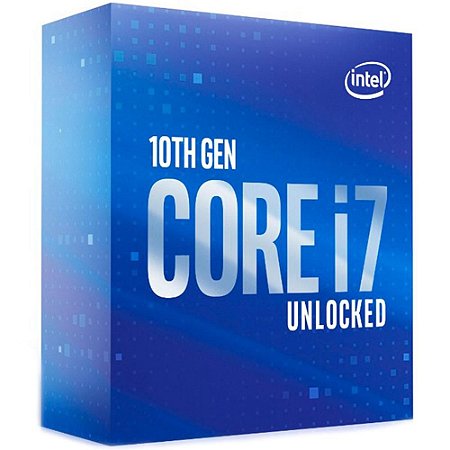 Intel Core i7-10700K 3.8GHz (5.1GHz Max Turbo) 10ª Geração, 8-Cores 16-Threads Cache 16MB, LGA 1200 (BX8070110700K)
