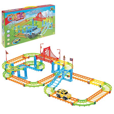 Pista Veloz Mini Cidade Ponte Estaiada da Art Brink  95 peças