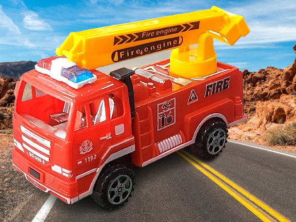 Caminhão de Bombeiro Brinquedo com Escada Articulada