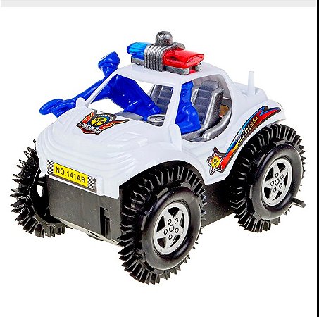 Carrinho de Polícia Infantil Off-Road – Brinquedo com Rodas Grandes e Boneco Integrado – Carro de Polícia para Crianças