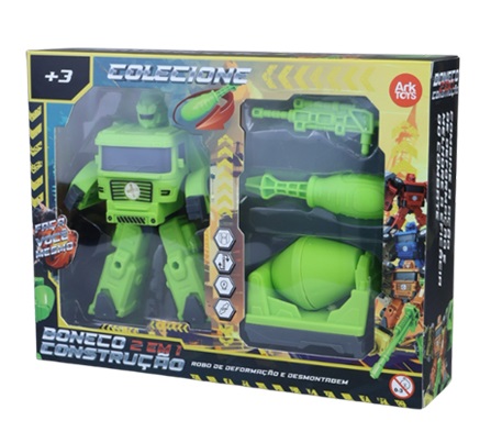 Boneco 2 em 1 Construção – Robô de Montar e Desmontar com Acessórios