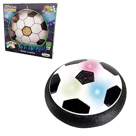 Bola Disco Futebol Deslizante Luz 14cm