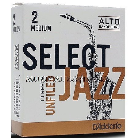 Palhetas Select jazz - Unfiled - para sax alto (caixa com 10)