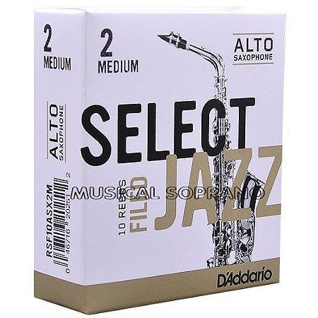 Palhetas Select Jazz - Filed - para sax alto (caixa com 10)