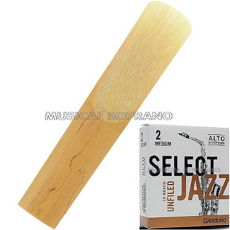 Palheta Select jazz - Unfiled - para sax alto
