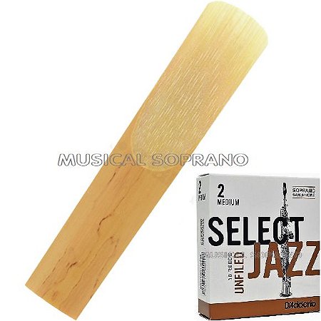 Palheta Select jazz - Unfiled - para sax soprano